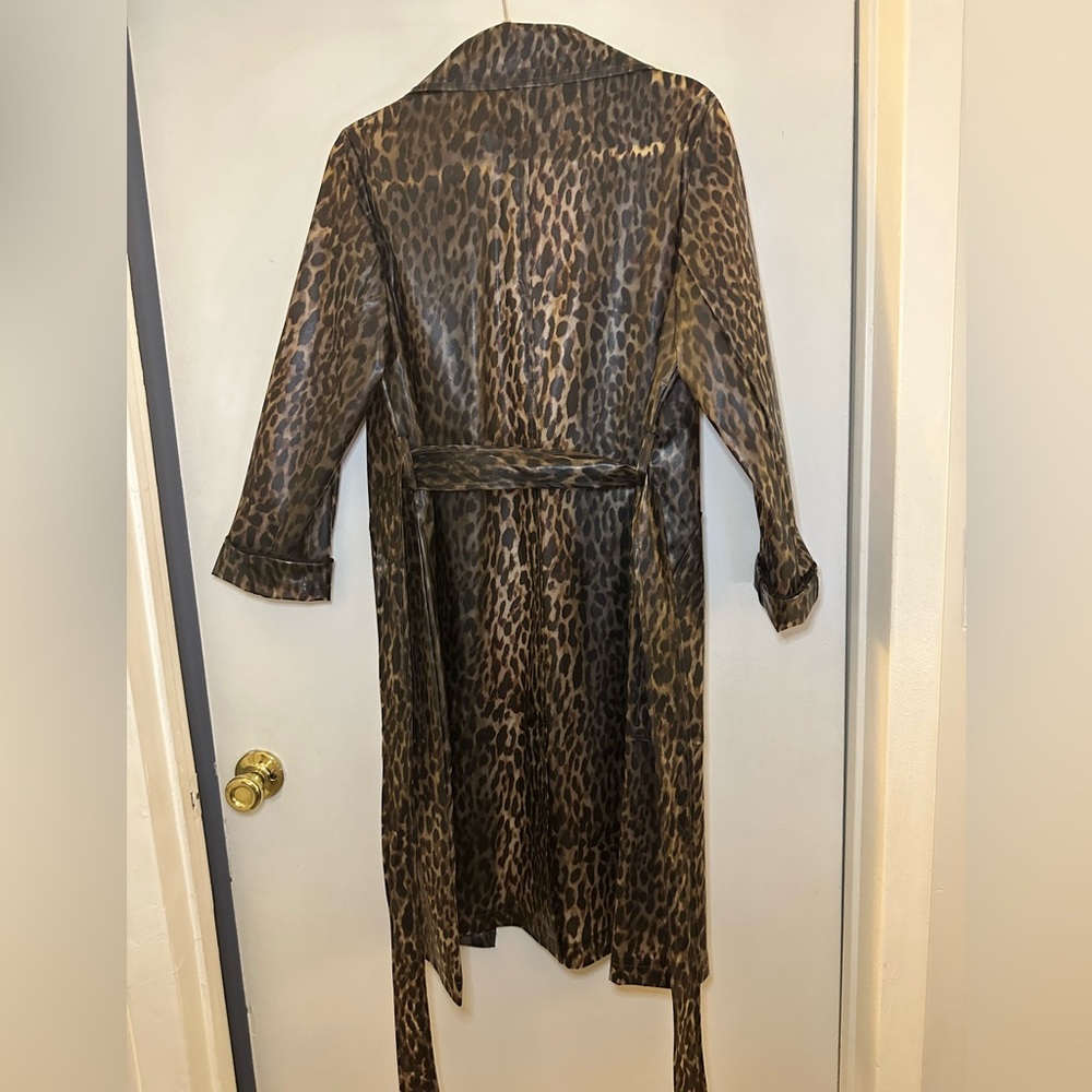 Banana Republic leopard vinyl raincoat
